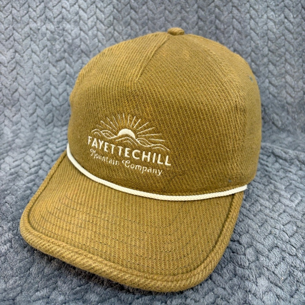 Fayettechill Mountain Company Rope Hat Snapback Mustard Olive Twill Cap